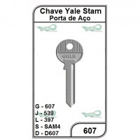 Chave Yale Stam Porta de Aço G 607   -PACOTE COM 10 UNIDADES  